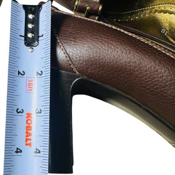 J Crew Katy Tumbled Leather Brown Heels women size 10 NEW made in Italy - Picture 8 of 10